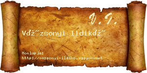 Vázsonyi Ildikó névjegykártya