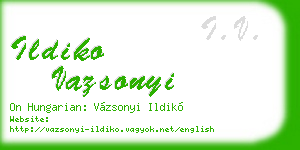 ildiko vazsonyi business card